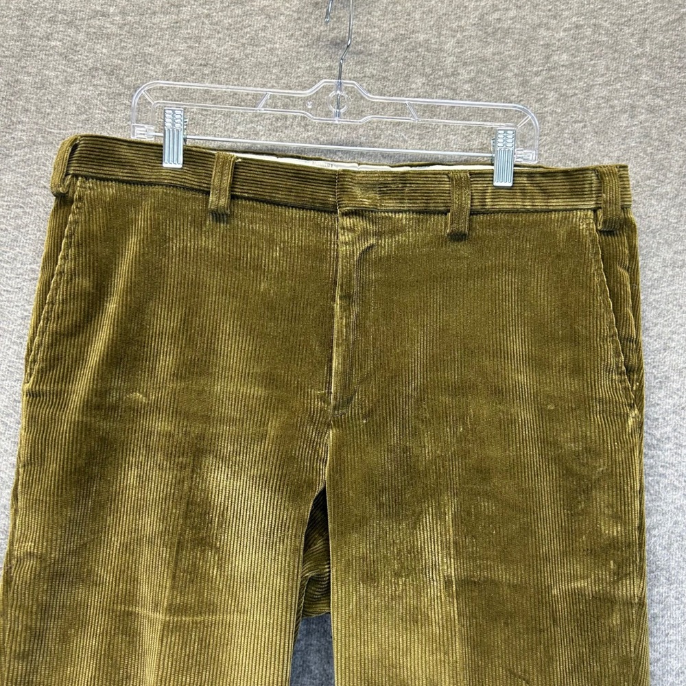 Orvis Mens 38 Olive Green Brisbane Moss Corduroy Pants Straight Leg Portugal